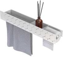 Полка Граф Держалкин Bee trio 70x13x9 см, с держателем туалетной бумаги и полотенцедержателем Fl-bee-trio70-ppt-б