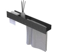 Полка Граф Держалкин Bee trio 70x13x9 см, с держателем туалетной бумаги и полотенцедержателем, черная Fl-bee-trio70-tpp-ч