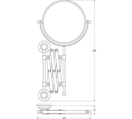 Косметическое зеркало 3SC двустороннее x2 античная бронза STI 520