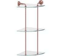Угловая 3-х ярусная полка 3SC 23 cm стекло; античная медь STI 619