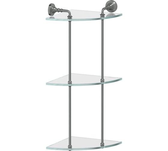 Угловая 3-х ярусная полка 3SC 23 cm стекло; античное серебро STI 419