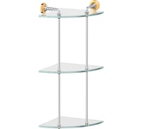 Угловая 3-х ярусная полка 3SC 23 cm стекло; хром/золото STI 119