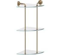 Угловая 3-х ярусная полка 3SC 23 cm стекло; античная бронза STI 519