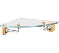 Угловая полка с держателями 3SC 22 cm стекло; хром/золото STI 118