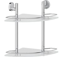 Угловая двухъярусная полка FBS 28 cm матовое стекло; хром LUX 072
