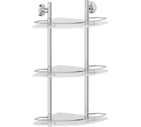Угловая трехъярусная полка FBS 28 cm матовое стекло; хром STA 073