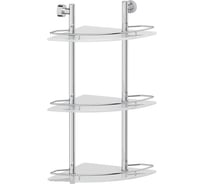 Угловая трехъярусная полка FBS 28 cm матовое стекло; хром NOS 073