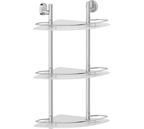 Угловая трехъярусная полка FBS  28 cm матовое стекло; хром LUX 073