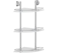 Угловая трехъярусная полка FBS 28 cm матовое стекло; хром ELL 073