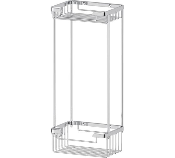 Двухъярусная полочка-решетка с крючками FBS 13/13 cm хром RYN 017 1