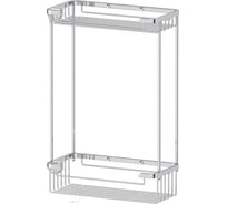 Двухъярусная полочка-решетка с крючками FBS 20/20 cm хром RYN 020