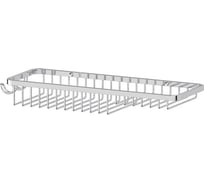 Полочка-решетка с крючками и мыльницей FBS 28 cm хром RYN 024