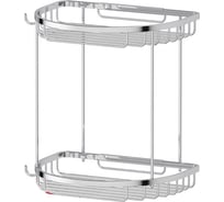 Двухъярусная полочка-решетка с крючками FBS 26/26 cm хром RYN 011