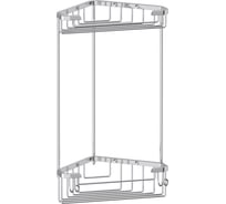 Угловая двухъярусная полочка-решетка с крючками FBS 18/18 cm хром RYN 003