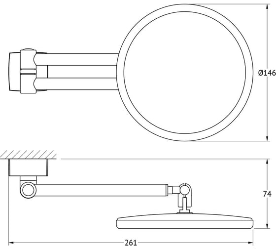 Косметическое зеркало FBS x2,5 хром ESP 020