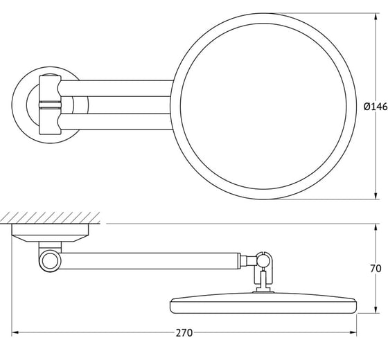 Косметическое зеркало FBS x2,5 хром STA 020