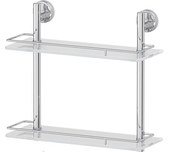 Двухъярусная полка FBS 40 cm матовое стекло; хром ELL 063
