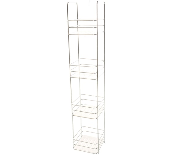 Стеллаж Vanstore PRACTIC для ванной комнаты, 4 яруса, белые вставки 043-00