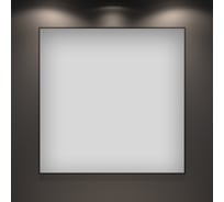 Влагостойкое настенное зеркало для ванной комнаты и прихожей Wellsee 7 Rays' Spectrum интерьерное 65 х 65 см с тонким черным матовым контуром 172200300