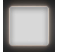 Настенное декоративное зеркало с подсветкой и тонким черным матовым контуром Wellsee 7 Rays' Spectrum Квадратное 60 х 60 см, для ванной и прихожей 172200350