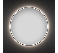 Настенное зеркало для ванной и прихожей с подсветкой для макияжа Wellsee 7 Rays' Spectrum круглое, 85 см, с тонким черным матовым контуром 172200250