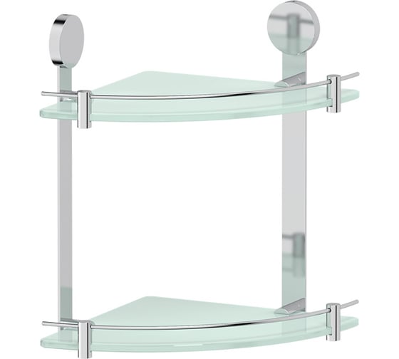 Двухъярусная угловая полка Artwelle 26 cm матовое стекло; хром HAR 040