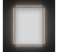 Настенное зеркало с подсветкой Wellsee 7 Rays' Spectrum : настенное декоративное зеркало с подсветкой и тонким черным матовым контуром, прямоугольное 70x90 см 172201000