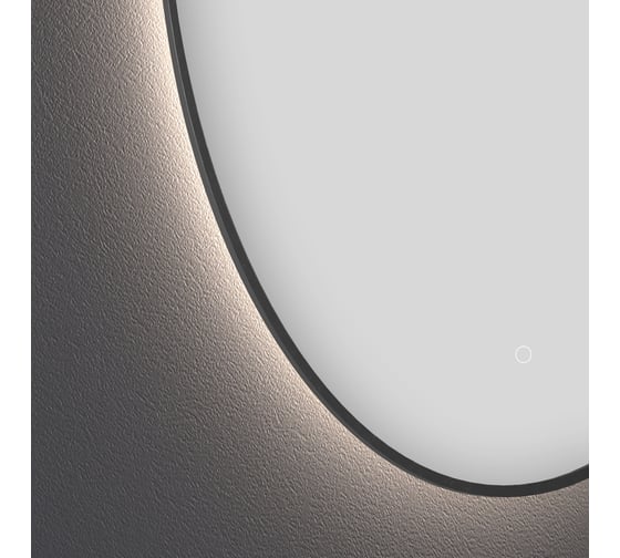 Настенное декоративное зеркало с подсветкой и тонким черным матовым контуром Wellsee 7 Rays' Spectrum Овальное 60 х 120 см, для ванной и прихожей 172201950