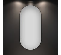 Влагостойкое настенное зеркало для ванной комнаты и прихожей Wellsee 7 Rays' Spectrum овальное 45 х 90 см с тонким черным матовым контуром 172201810