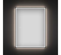 Настенное прямоугольное зеркало для ванной с подсветкой для макияжа для ванной и прихожей Wellsee 7 Rays' Spectrum 80 х 120 см, с тонким черным матовым контуром 172201400