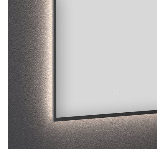 Декоративное настенное зеркало с подсветкой и тонким черным матовым контуром Wellsee прямоугольное 85 х 70 см, для ванной и прихожей 172200990