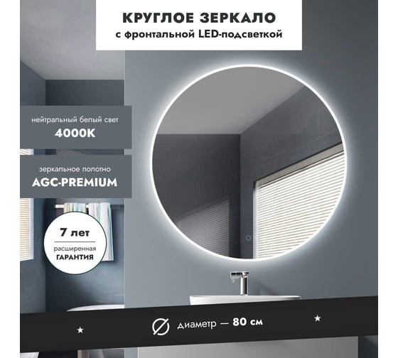 Зеркало Mebelvann СКАННО 800x800 Z_SCN_00_800х800
