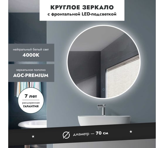 Зеркало Mebelvann СКАННО 700x700 Z_SCN_00_700х700