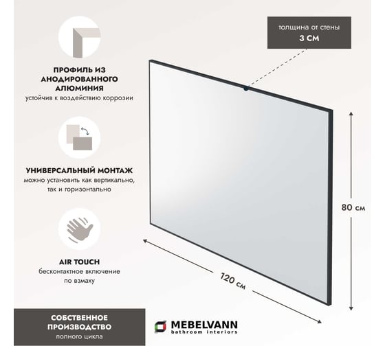 Зеркало Mebelvann ПОЗИТАНО 800x1200 Z_PTN_BL_800х1200