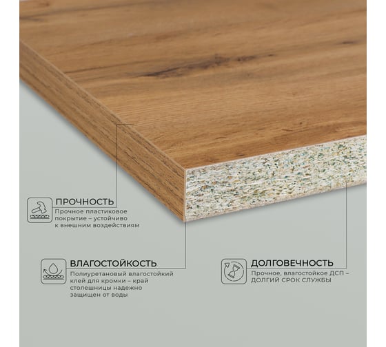 Столешница ИТАНА city 160 1604x451x38 Дуб вотан 4657792953302