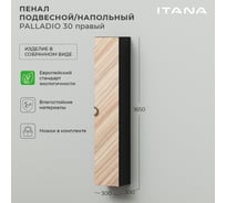 Подвесной/напольный пенал ИТАНА palladio 30 300x300x1650 правый Кокоболо 4657792952602