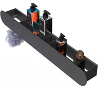 Полка Граф Держалкин Round patron 70x9.2x9 крючки слева черная Fl-ro-pat70л-ч