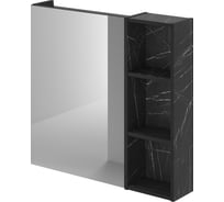 Зеркальный шкаф IKA alta 80 800x160x750 Камень Пьетра Гриджиа черный 4657810330139