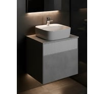 Тумба-умывальник Марбл 60 AQUATON Слэйт/Белый матовый (Mila,Одри) 00085535 1A276101MH4C0