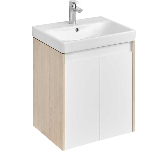 Тумба AQUATON Сканди Doors 55 Белый/Дуб Верона (без умывальника Адриана-55) 00085326