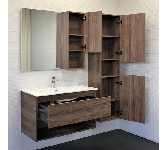 Шкаф-колонна Comforty "Бордо-40" дуб темно-коричневый 00-00007266