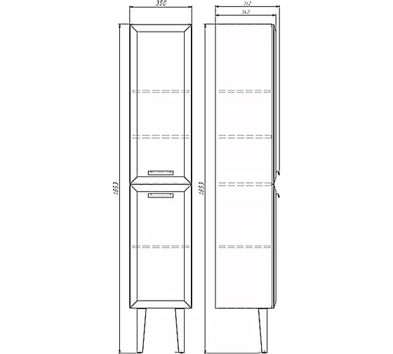 Шкаф-колонна Comforty "Империя-35" белый глянец 00-00014791
