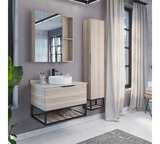 Шкаф-колонна Comforty "Порто-35" дуб дымчатый 00-00009981