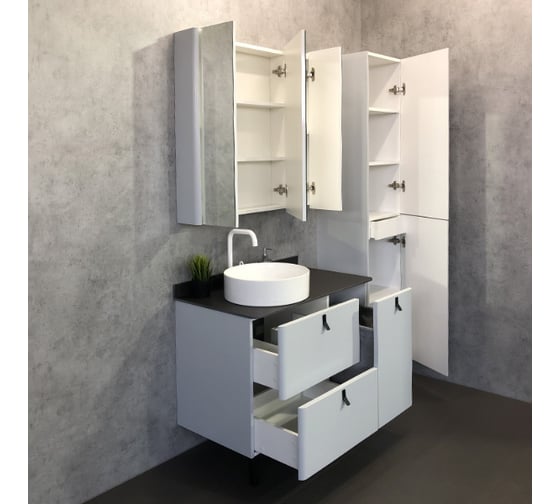 Шкаф-колонна Comforty "Сорренто-40" светоло-серый 00-00000818