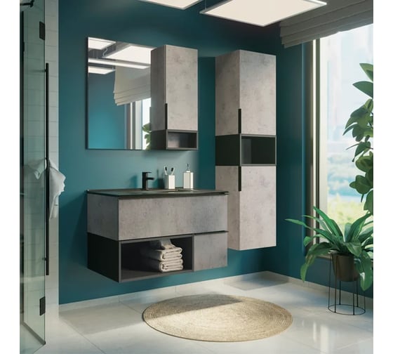 Шкаф-колонна Comforty "Франкфурт-40" бетон светлый 00-00006505