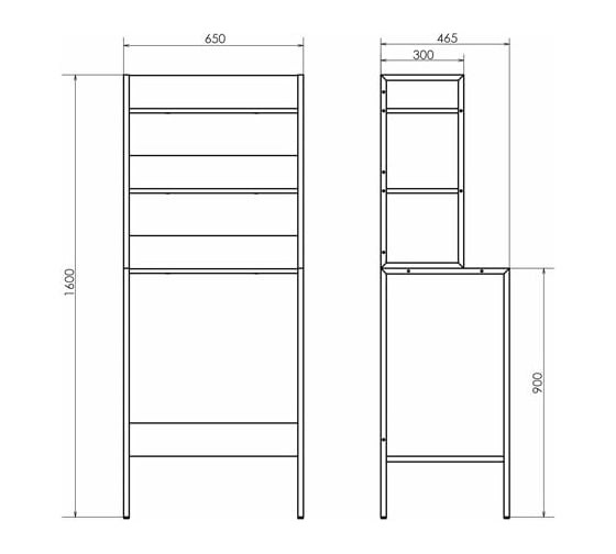 Стеллаж для стиральной машины Comforty бетон светлый 00-00011164