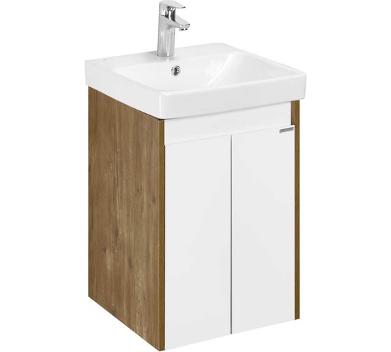 Тумба AQUATON Сканди Doors 45 Белый/Дуб Рустикальный (без умывальника Адриана-45) 00085325