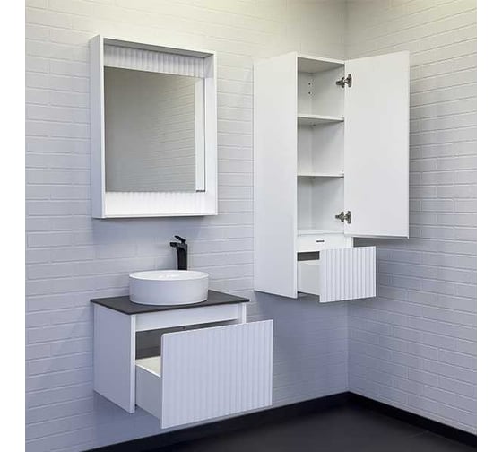 Зеркало-короб Comforty "Марсель-60" белый матовый, LED-подсветка, бесконтактный сенсор 00-00001278