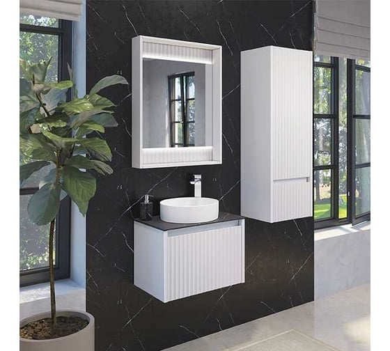 Зеркало-короб Comforty "Марсель-60" белый матовый, LED-подсветка, бесконтактный сенсор 00-00001278