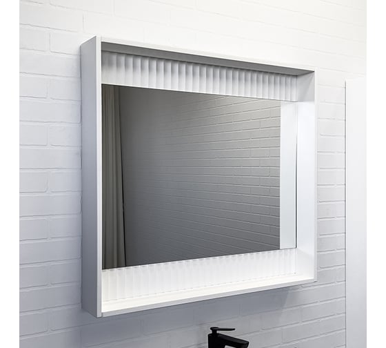 Зеркало-короб Comforty "Марсель-90" белый матовый, LED-подсветка, бесконтактный сенсор 00-00013685